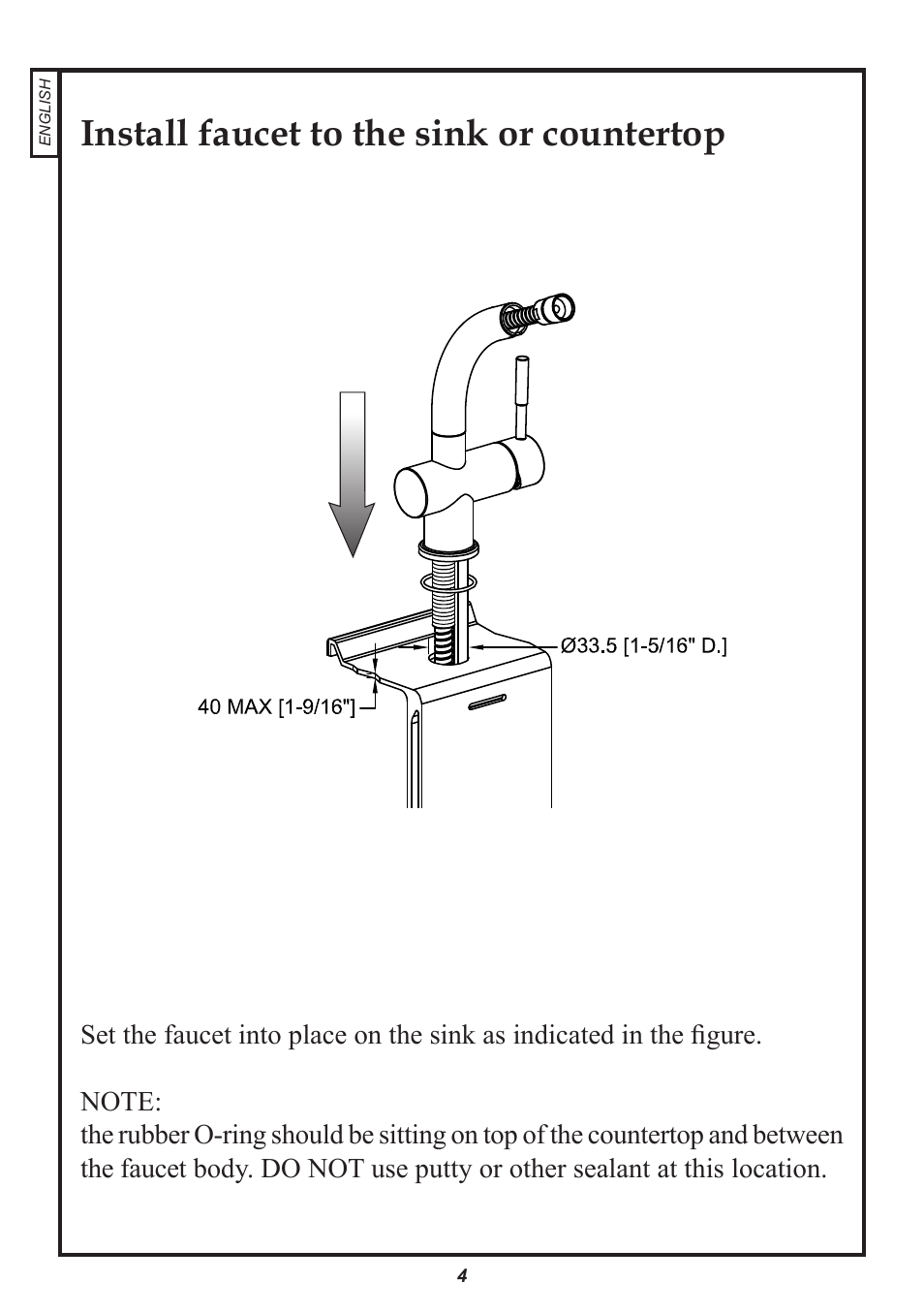 Install faucet to the sink or countertop | Franke Consumer Products FFP S700 User Manual | Page 4 / 11