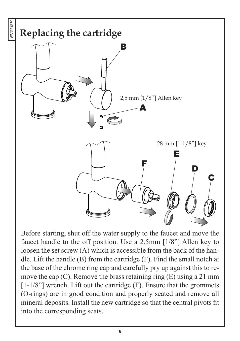 Replacing the cartridge | Franke Consumer Products FFP S700 User Manual | Page 9 / 11