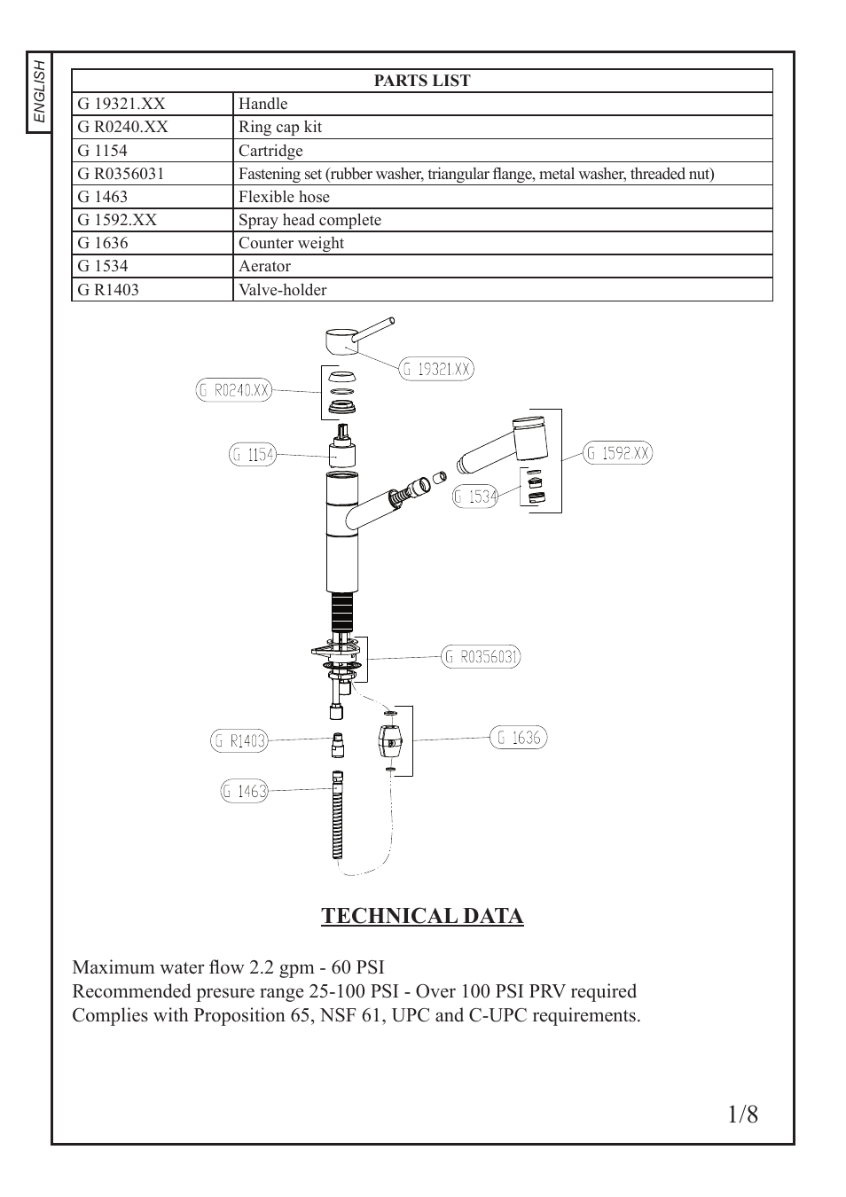 Technical data | Franke Consumer Products FF-2000 User Manual | Page 2 / 26