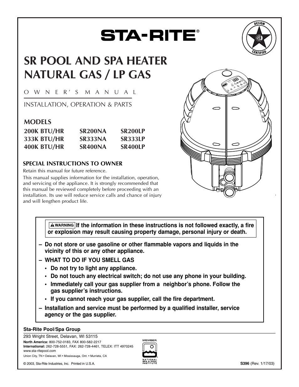 Five Star Sr200na User Manual | 40 pages