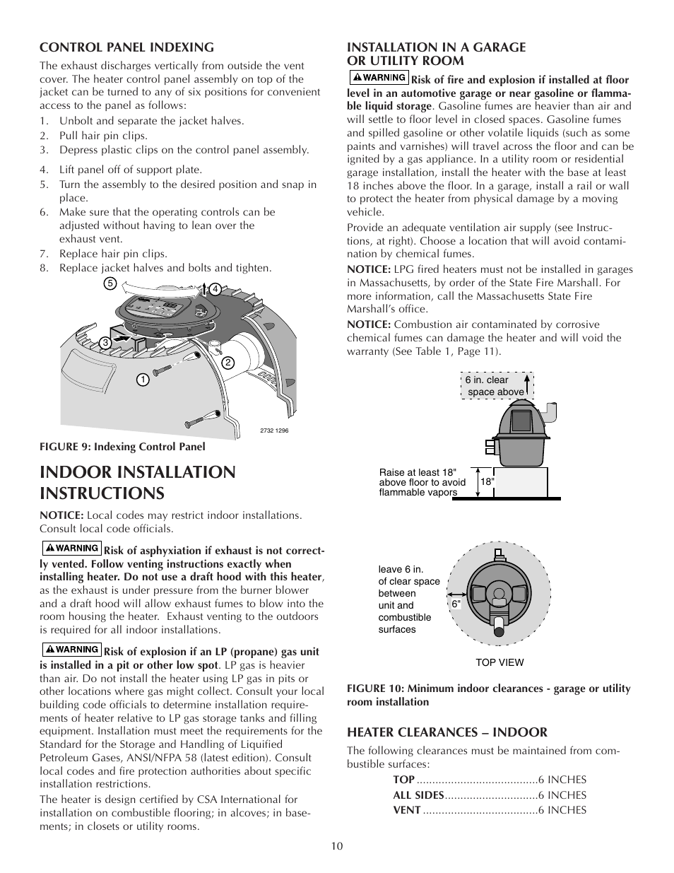 Indoor installation instructions | Five Star Sr200na User Manual | Page 10 / 40