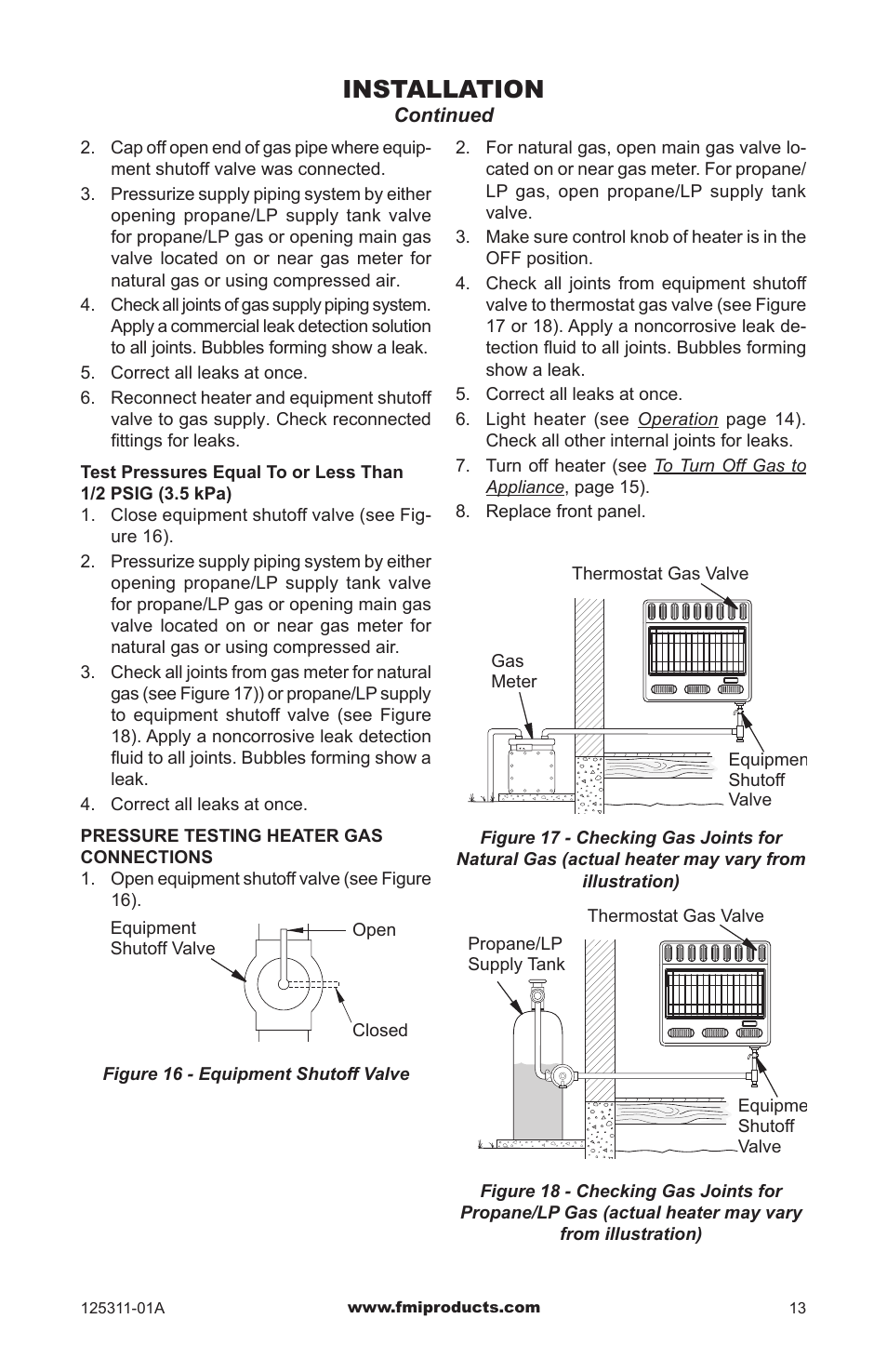 Installation | FMI PFS US VSHRP26M User Manual | Page 13 / 28