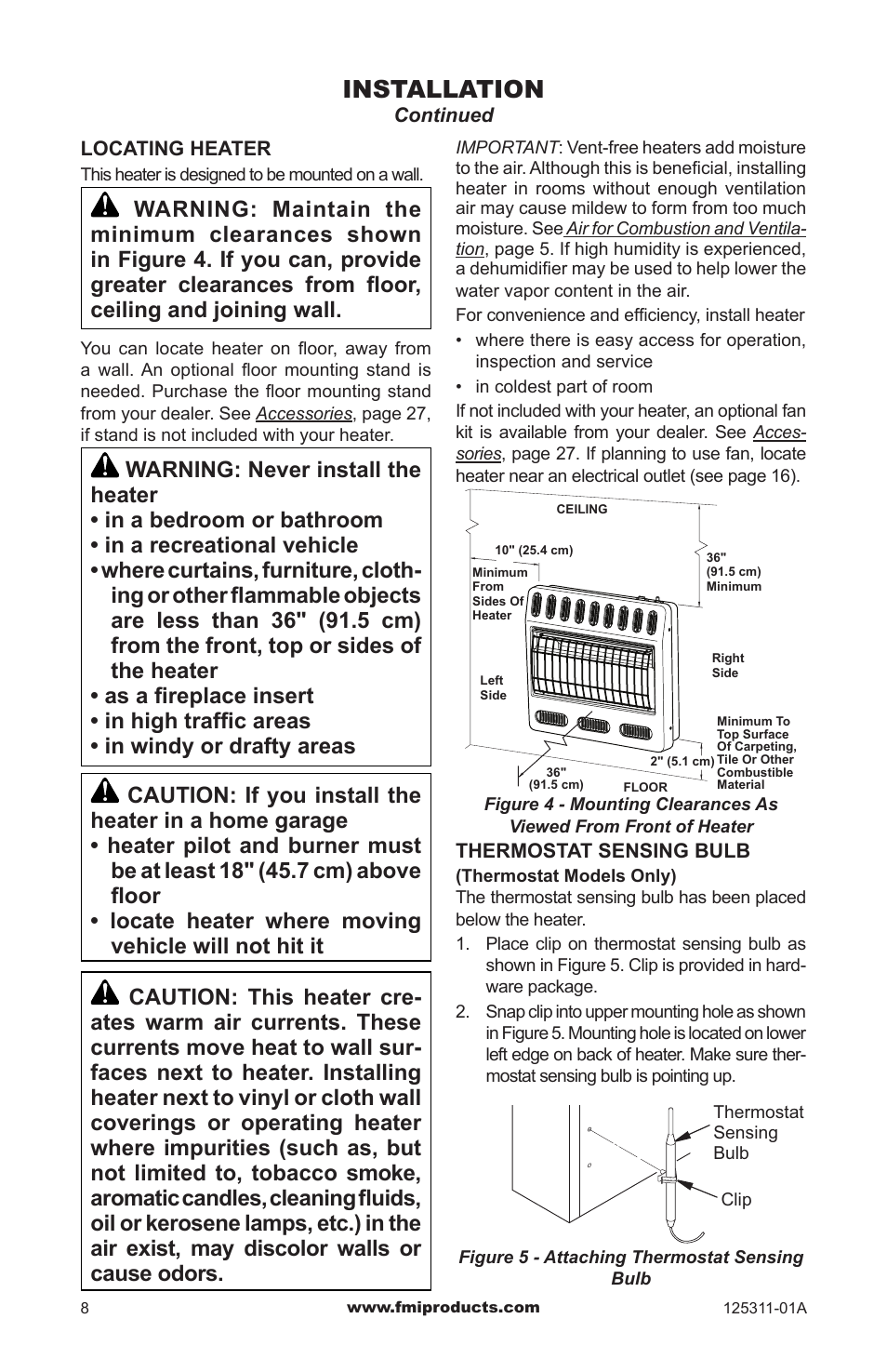 Installation | FMI PFS US VSHRP26M User Manual | Page 8 / 28