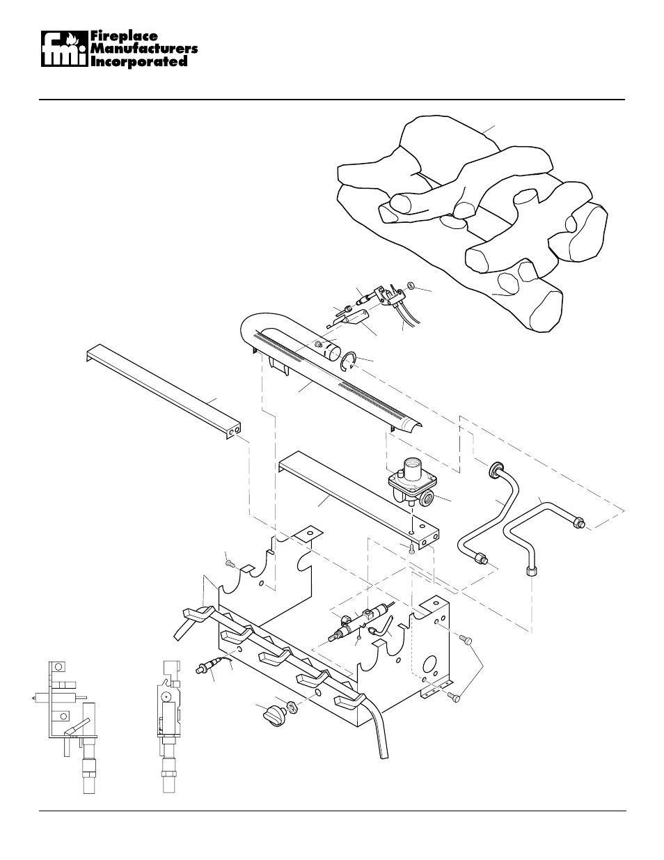 Unvented propane/lp gas log heater, Illustrated parts breakdown | FMI FVF24P User Manual | Page 22 / 24