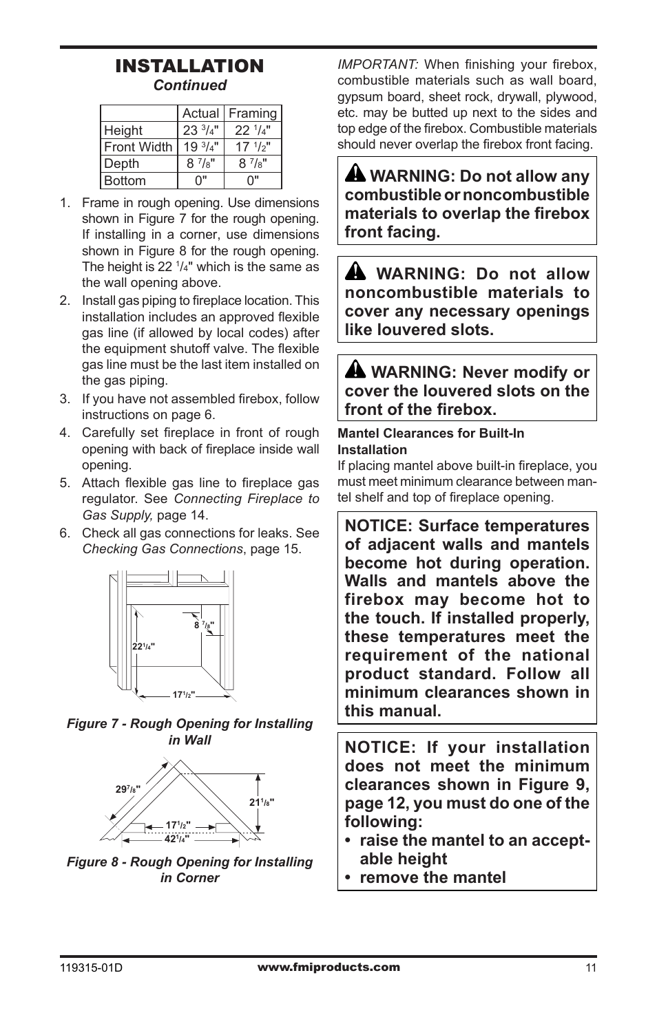 Installation, Continued | FMI CGMFN User Manual | Page 11 / 36