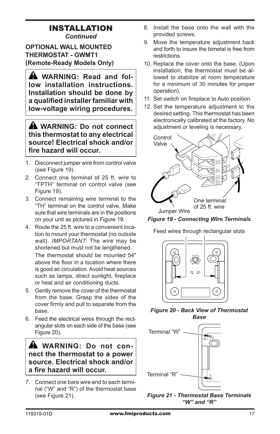 Installation | FMI CGMFN User Manual | Page 17 / 36
