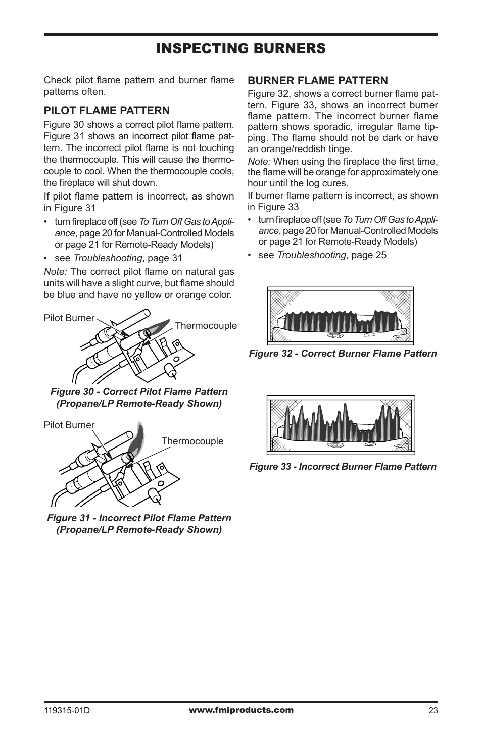 Inspecting burners | FMI CGMFN User Manual | Page 23 / 36