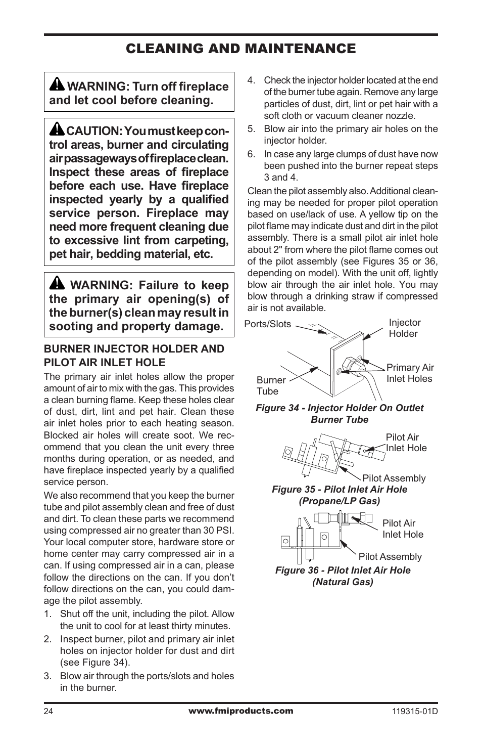 Cleaning and maintenance | FMI CGMFN User Manual | Page 24 / 36