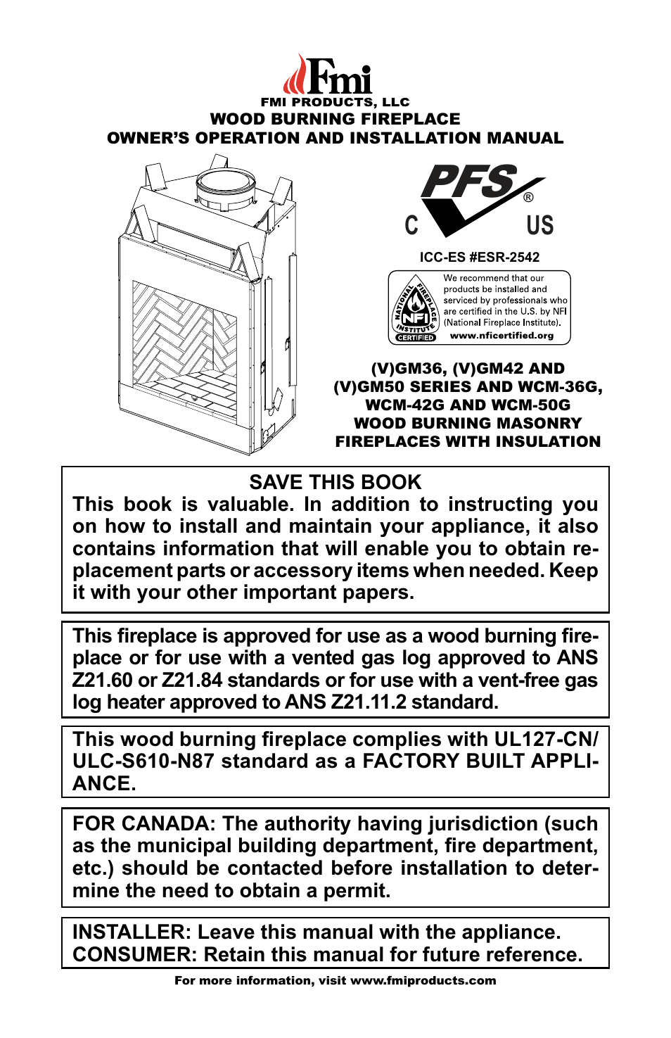FMI WCM-42G User Manual | 40 pages