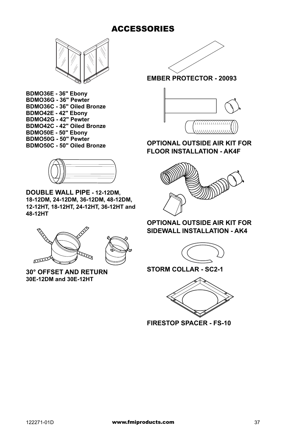 Accessories | FMI WCM-42G User Manual | Page 37 / 40