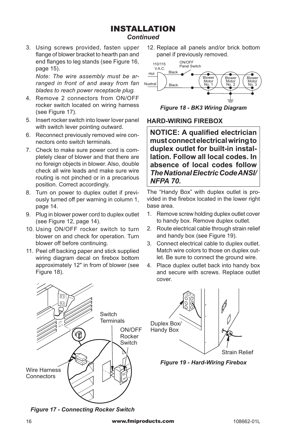 Installation | FMI VFB36NC1 User Manual | Page 16 / 24