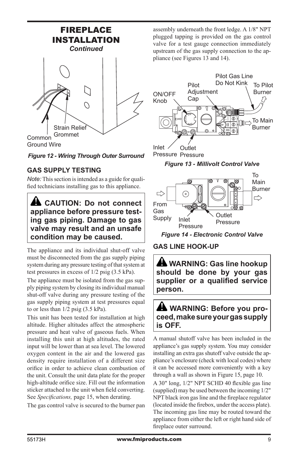 Fireplace installation | FMI GL36STEP User Manual | Page 9 / 20