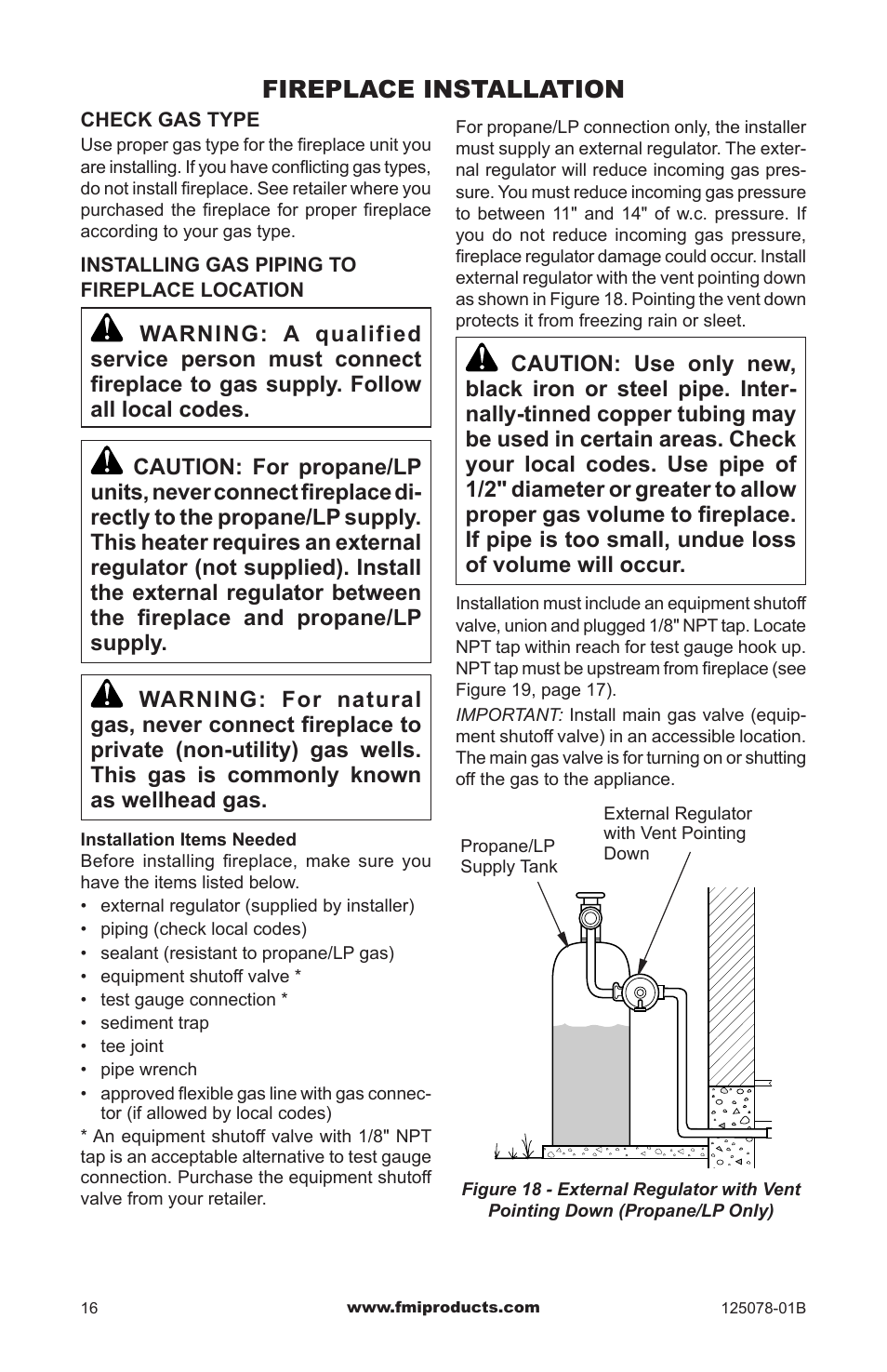 Fireplace installation | FMI PFS DVF42NH-HA User Manual | Page 16 / 40