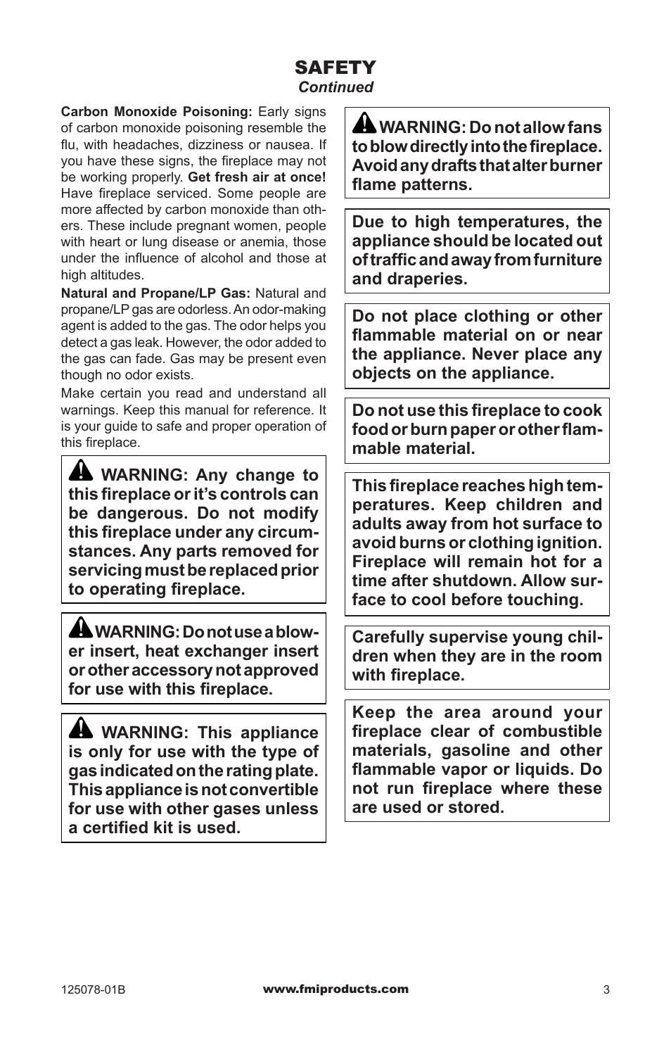 Safety | FMI PFS DVF42NH-HA User Manual | Page 3 / 40