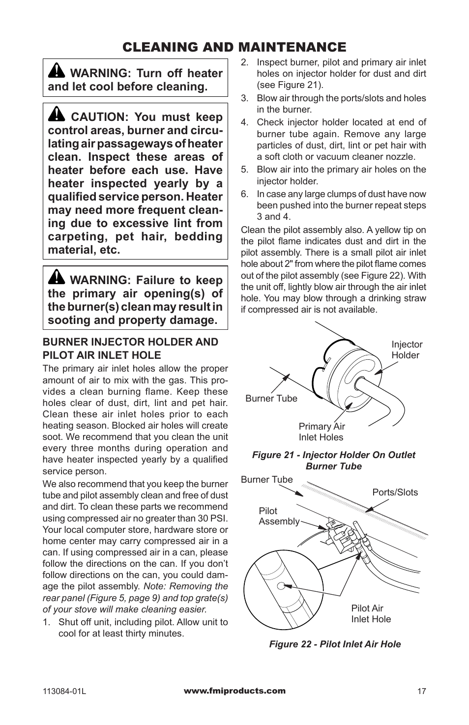 Cleaning and maintenance | FMI SVYD18NRA User Manual | Page 17 / 28