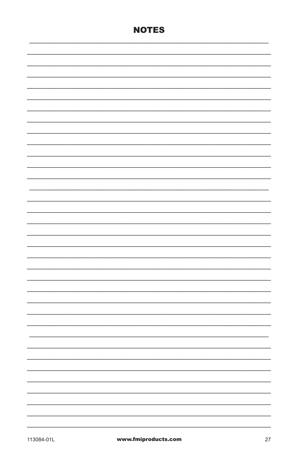 FMI SVYD18NRA User Manual | Page 27 / 28