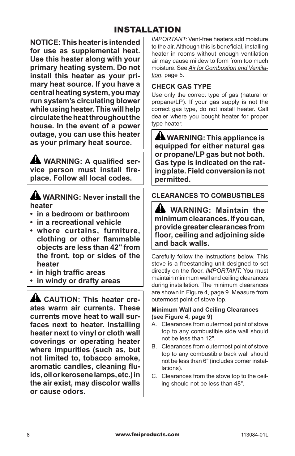 Installation | FMI SVYD18NRA User Manual | Page 8 / 28