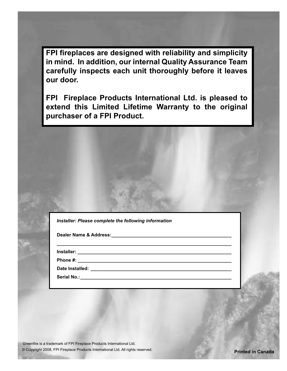 FMI PELLET STOVE GF55 User Manual | Page 16 / 16