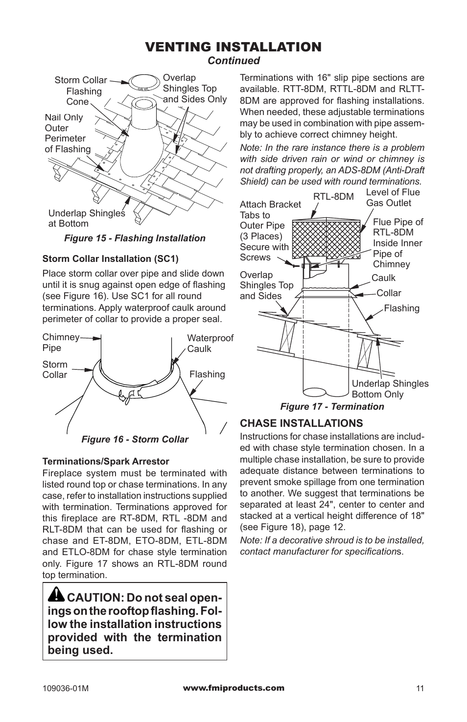 Venting installation | FMI (V)B42LI User Manual | Page 11 / 20