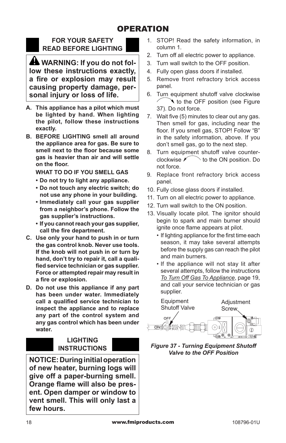 Operation | FMI VM36E(B User Manual | Page 18 / 32
