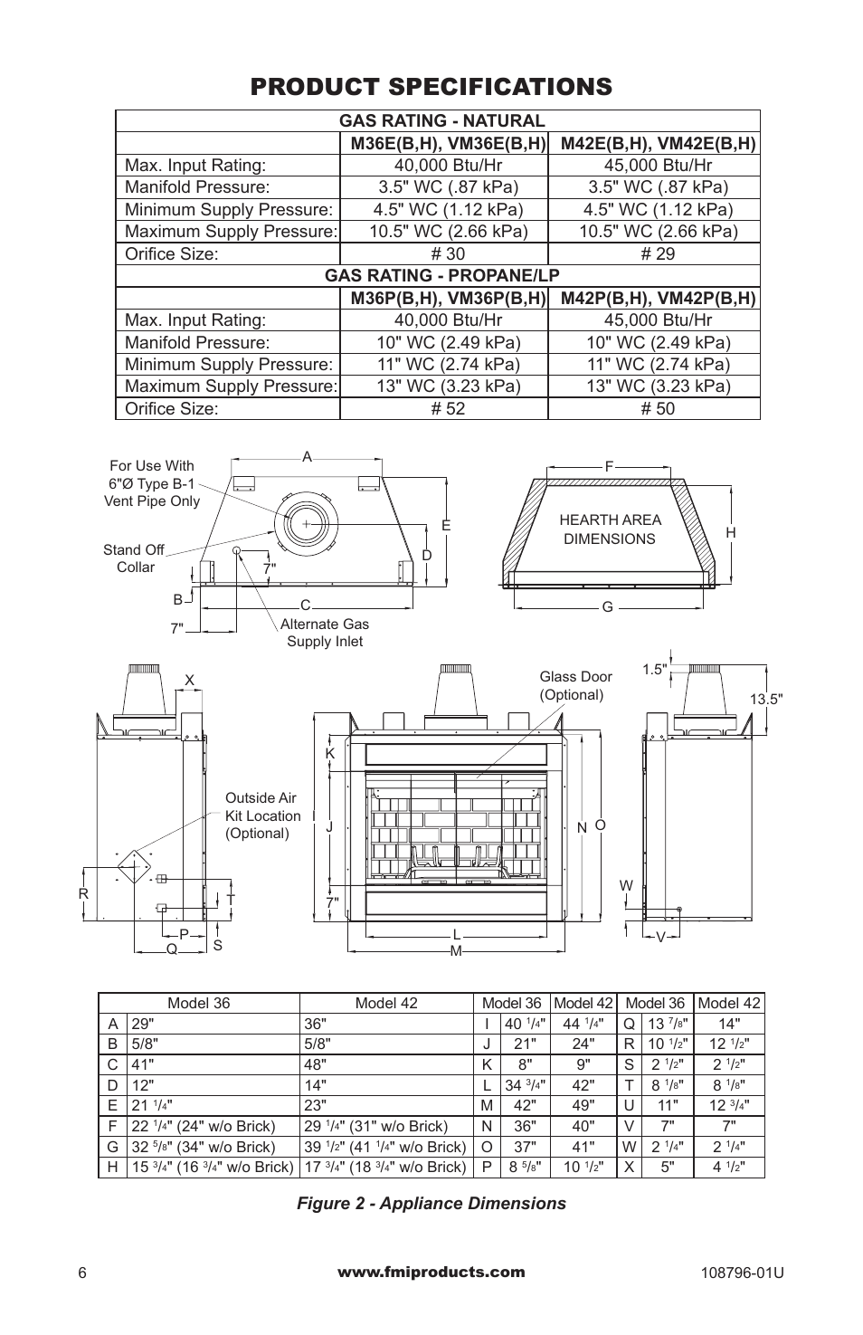 Product specifications | FMI VM36E(B User Manual | Page 6 / 32