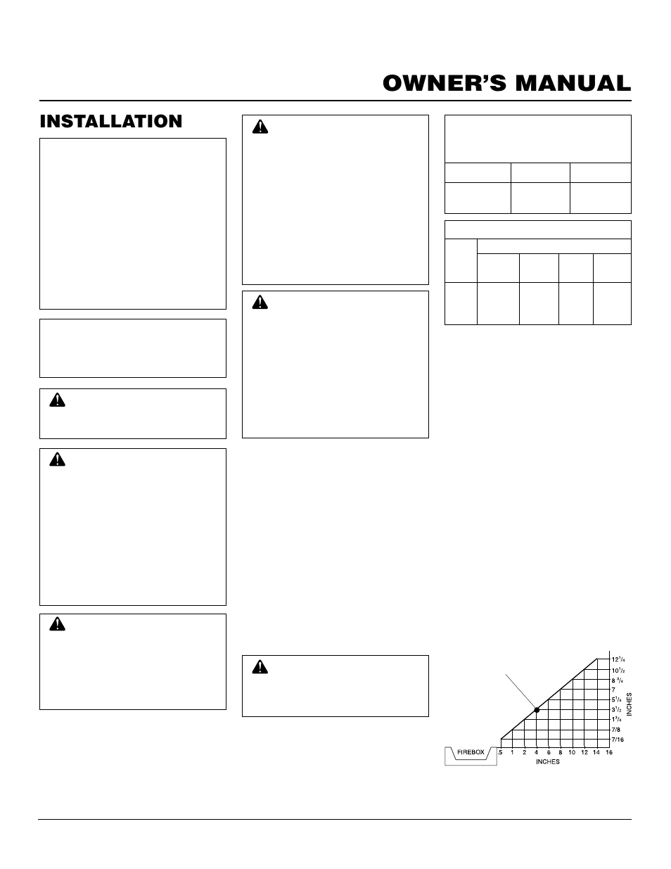 Owner’s manual, Installation | FMI FVF30PW User Manual | Page 7 / 24