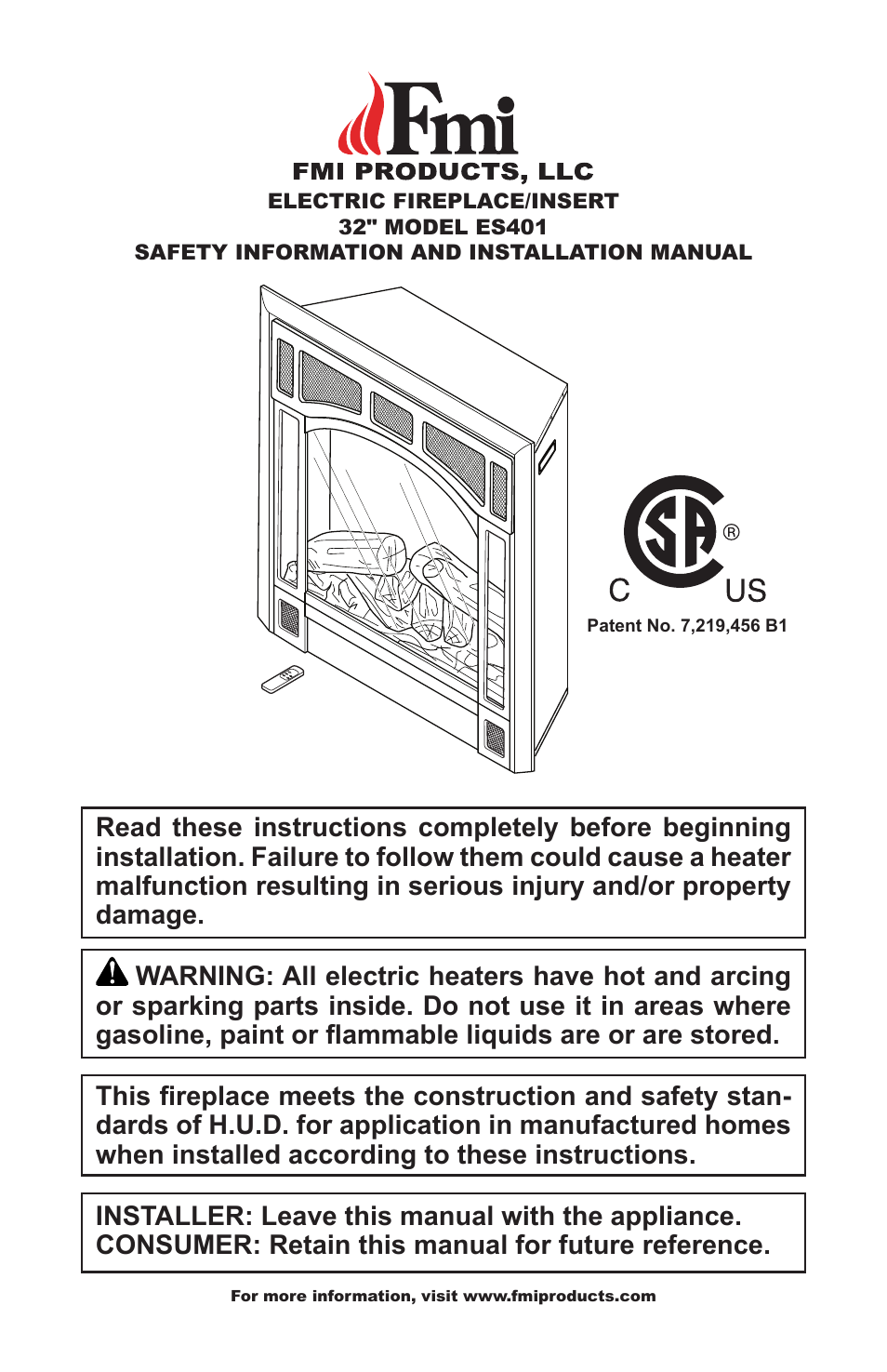 FMI ES401 User Manual | 20 pages