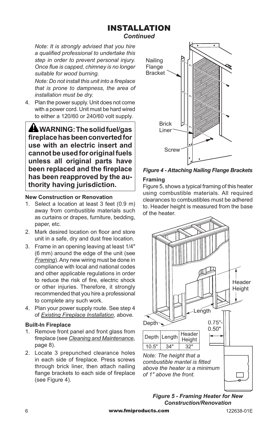 Installation | FMI ES401 User Manual | Page 6 / 20