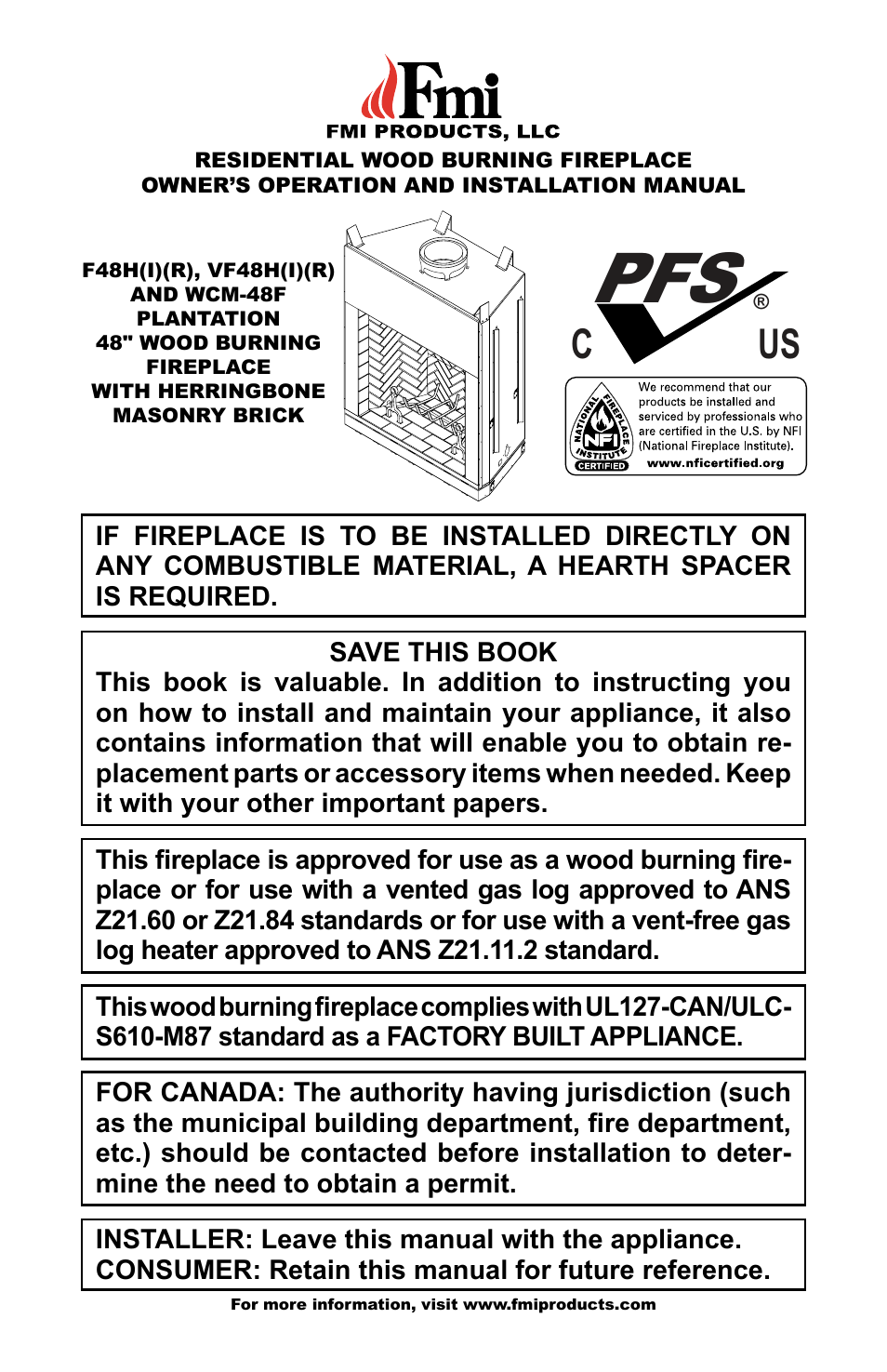 FMI F48H(I)(R) User Manual | 20 pages