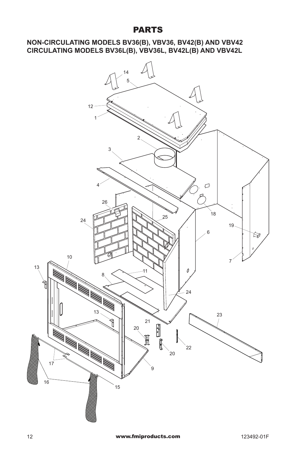 Parts | FMI BV42(B) User Manual | Page 12 / 16