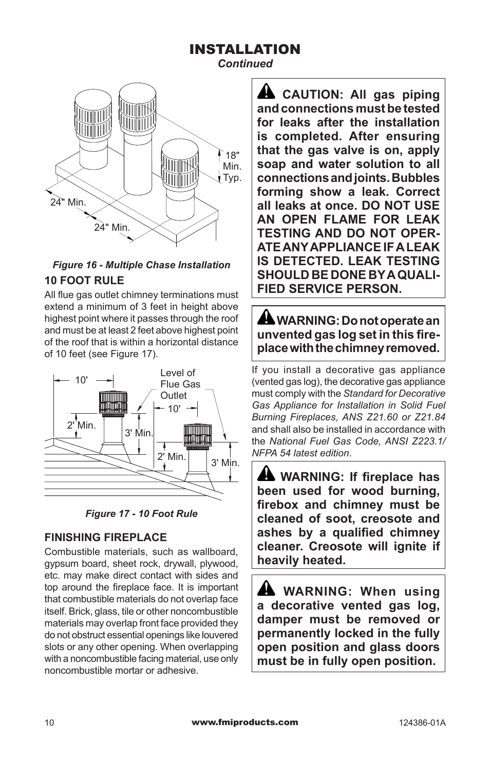 Installation | FMI VF48H(I)(R)A User Manual | Page 10 / 20