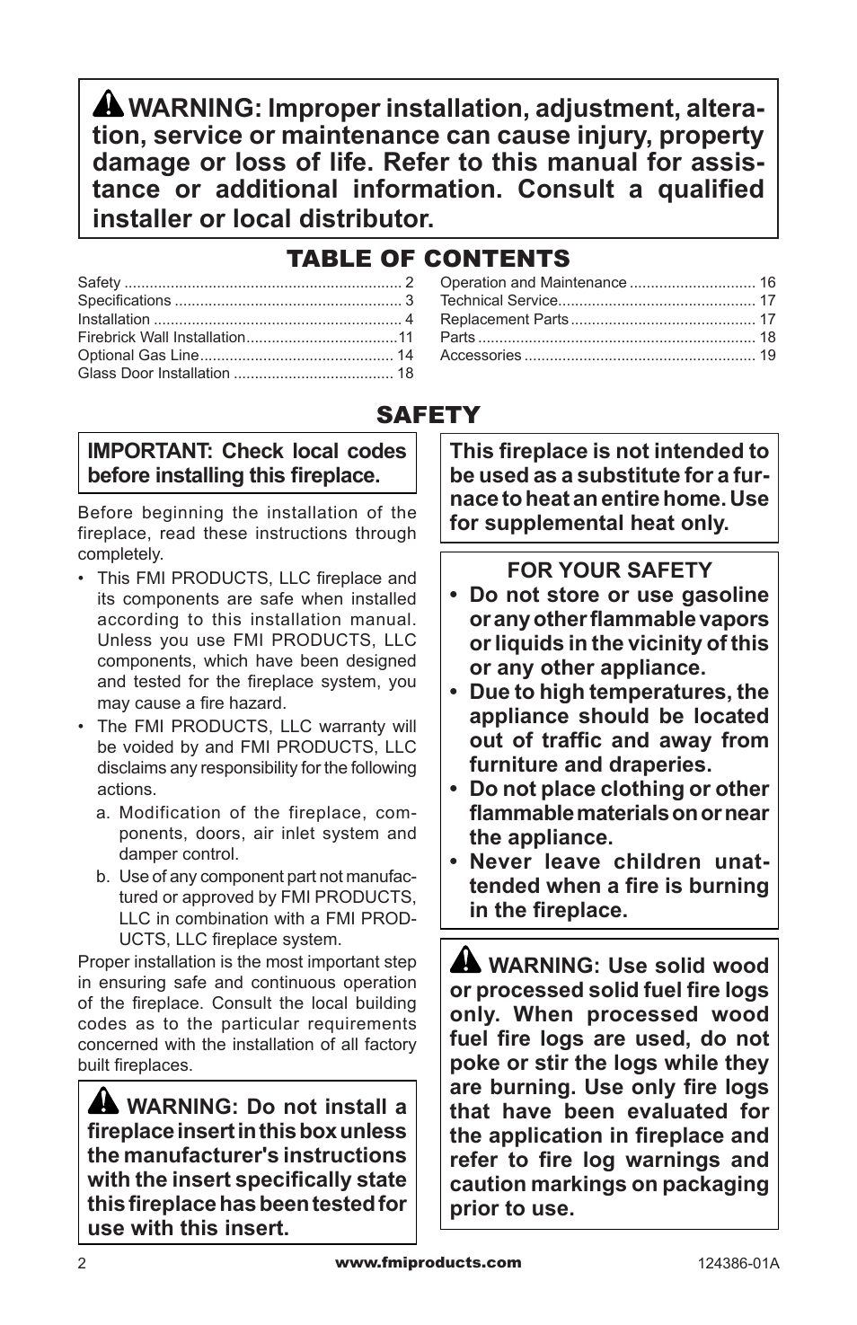 FMI VF48H(I)(R)A User Manual | Page 2 / 20