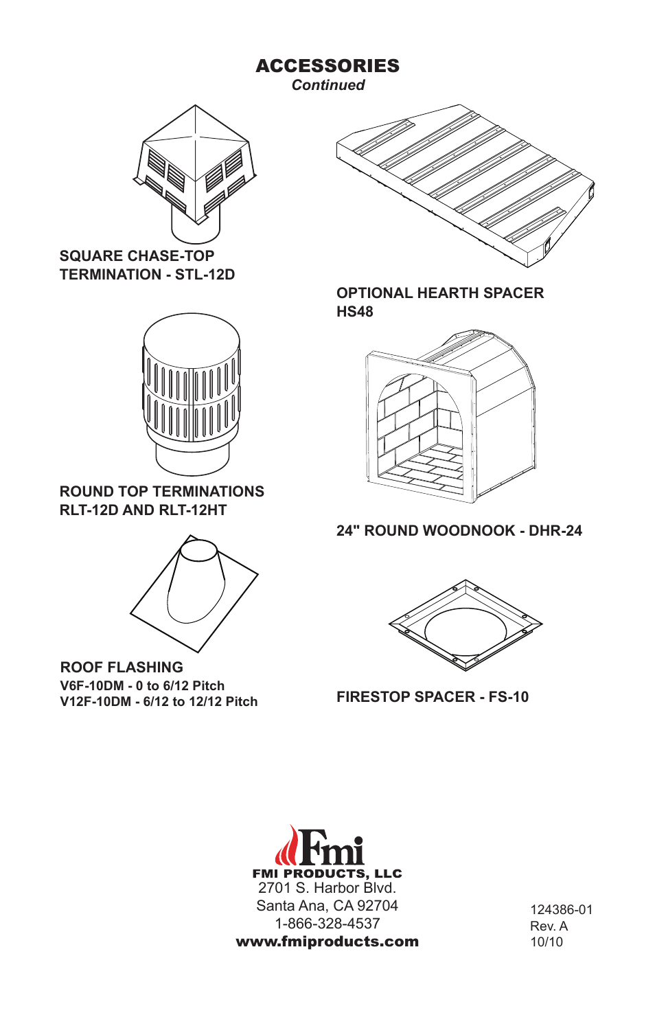 Accessories | FMI VF48H(I)(R)A User Manual | Page 20 / 20
