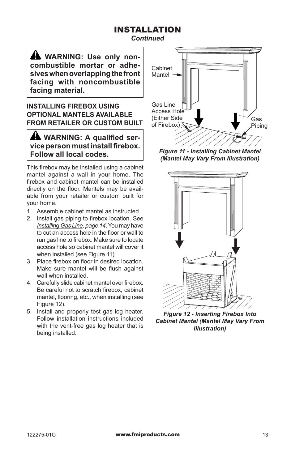 Installation | FMI VCM-36Q User Manual | Page 13 / 36