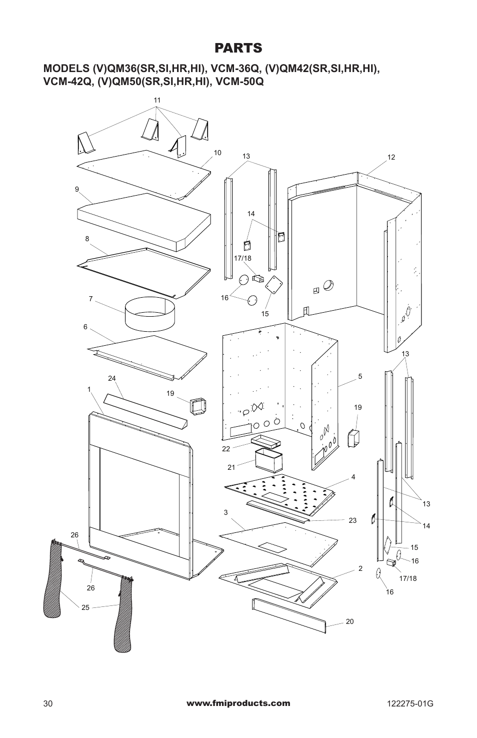 Parts | FMI VCM-36Q User Manual | Page 30 / 36