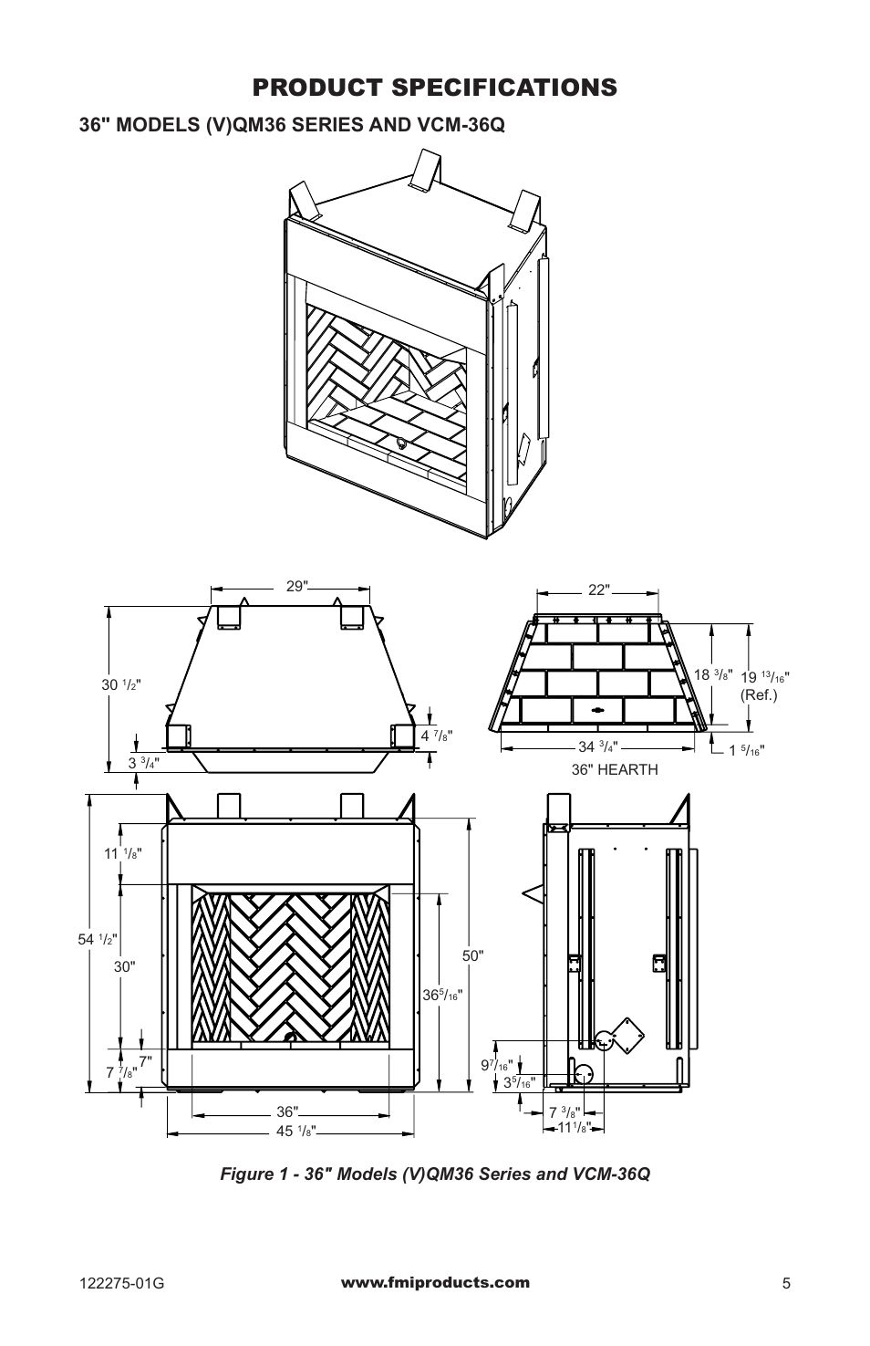 Product specifications | FMI VCM-36Q User Manual | Page 5 / 36