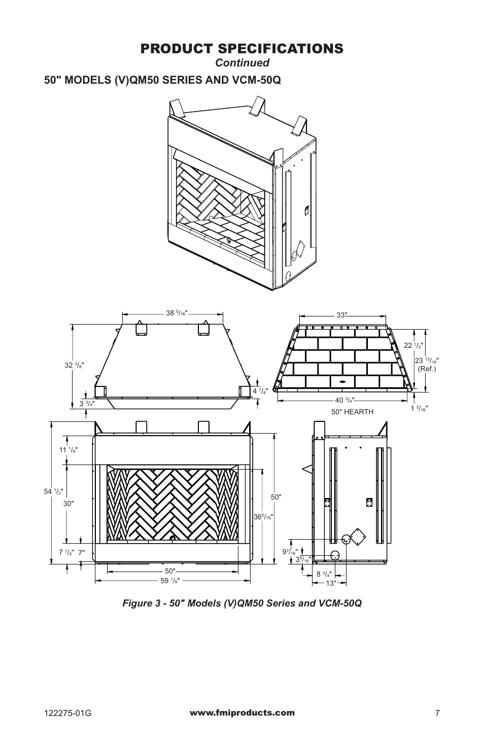 Product specifications | FMI VCM-36Q User Manual | Page 7 / 36