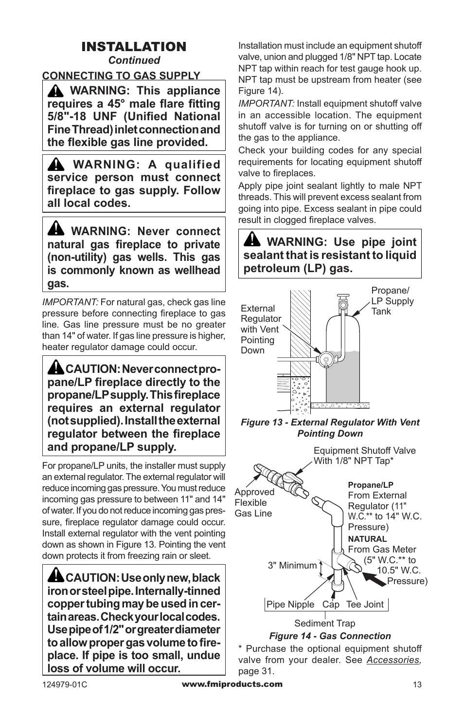 Installation | FMI COMFORT FLAME CDCFPRB User Manual | Page 13 / 32