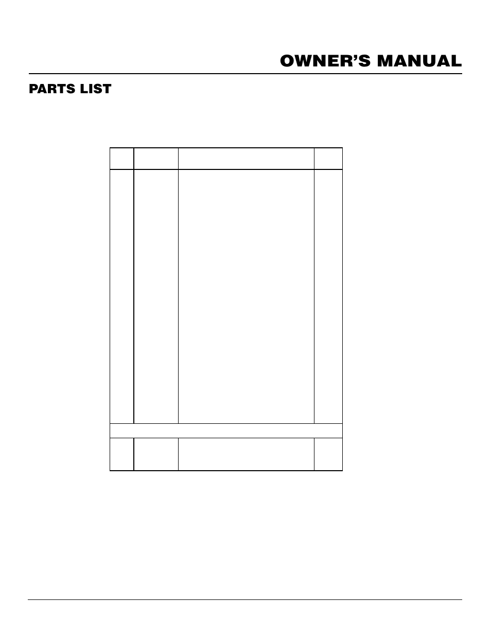 Owner’s manual, Parts list, Fvtr24 | FMI FVTR24 User Manual | Page 21 / 24