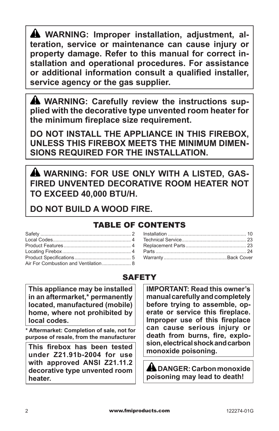 FMI VCM-42U User Manual | Page 2 / 36