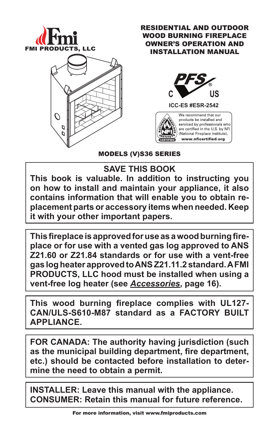 FMI (V)S36 User Manual | 20 pages
