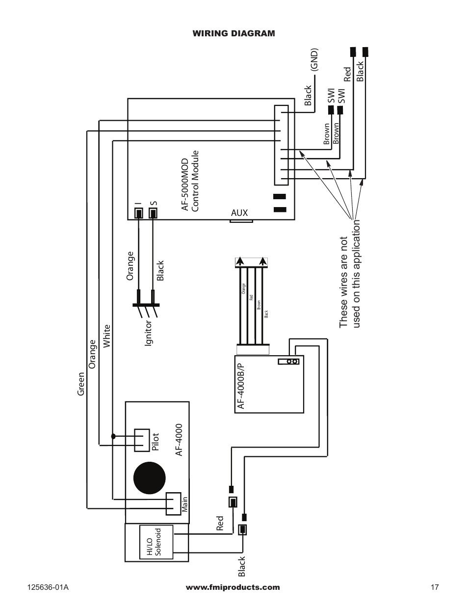 These wires are not used on this application | FMI MF42ONE User Manual | Page 17 / 28