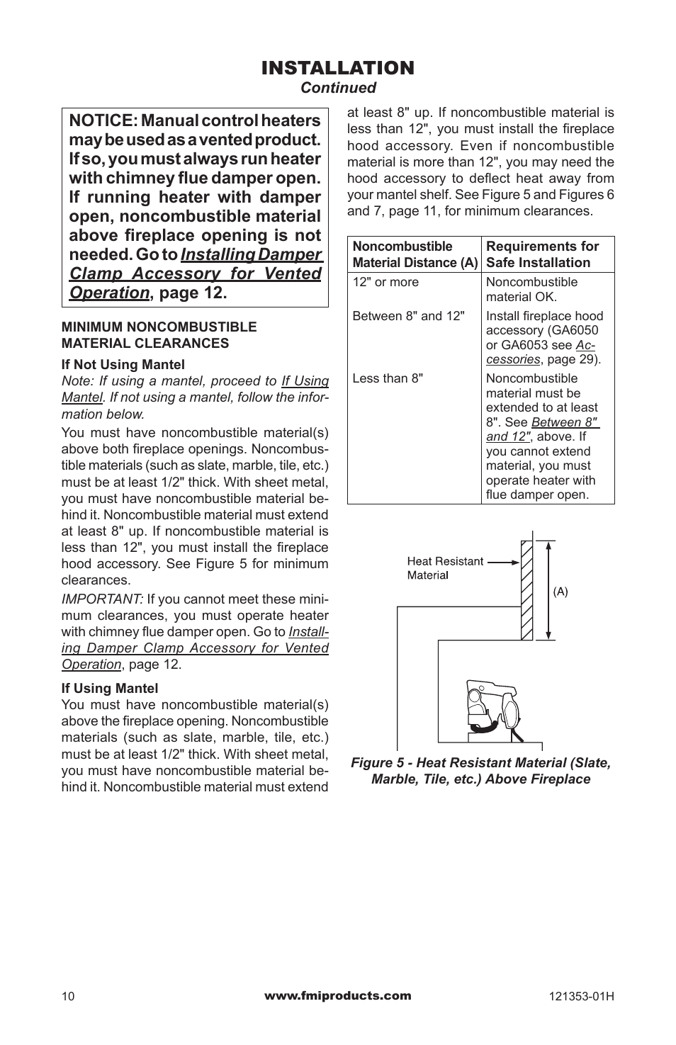 Installation | FMI FLAME-MAX FVFM27NR User Manual | Page 10 / 36