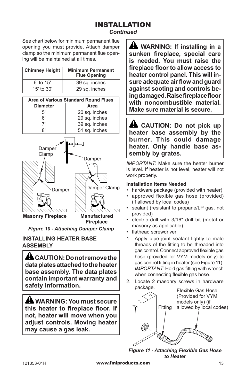 Installation | FMI FLAME-MAX FVFM27NR User Manual | Page 13 / 36