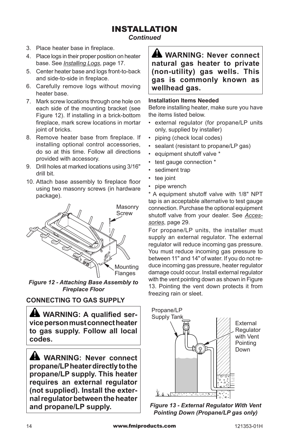 Installation | FMI FLAME-MAX FVFM27NR User Manual | Page 14 / 36