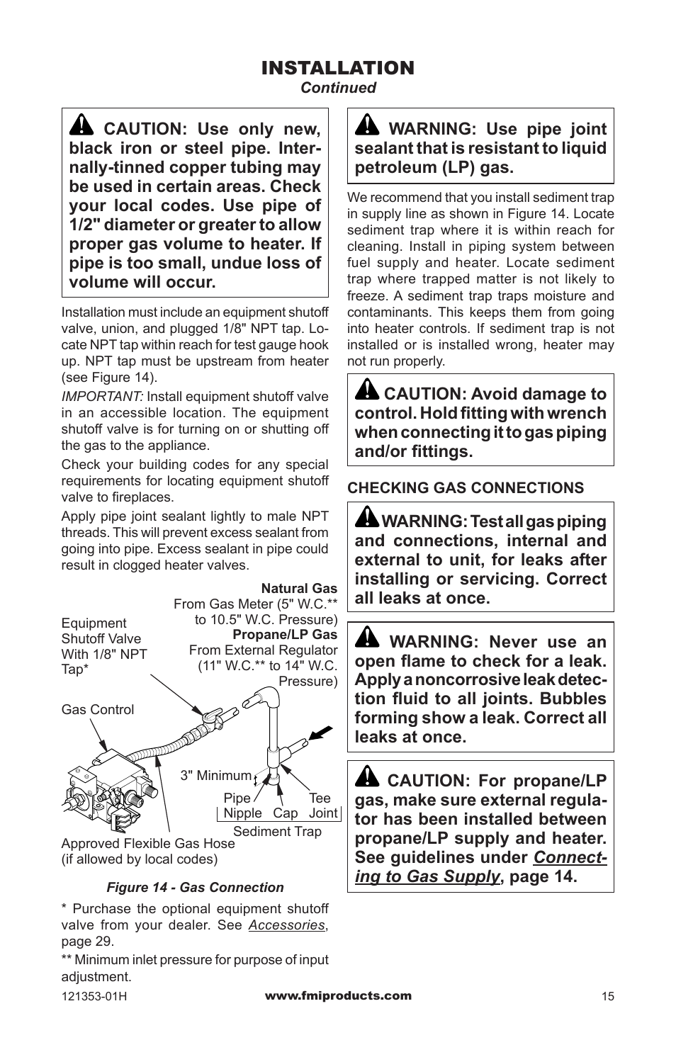 Installation | FMI FLAME-MAX FVFM27NR User Manual | Page 15 / 36