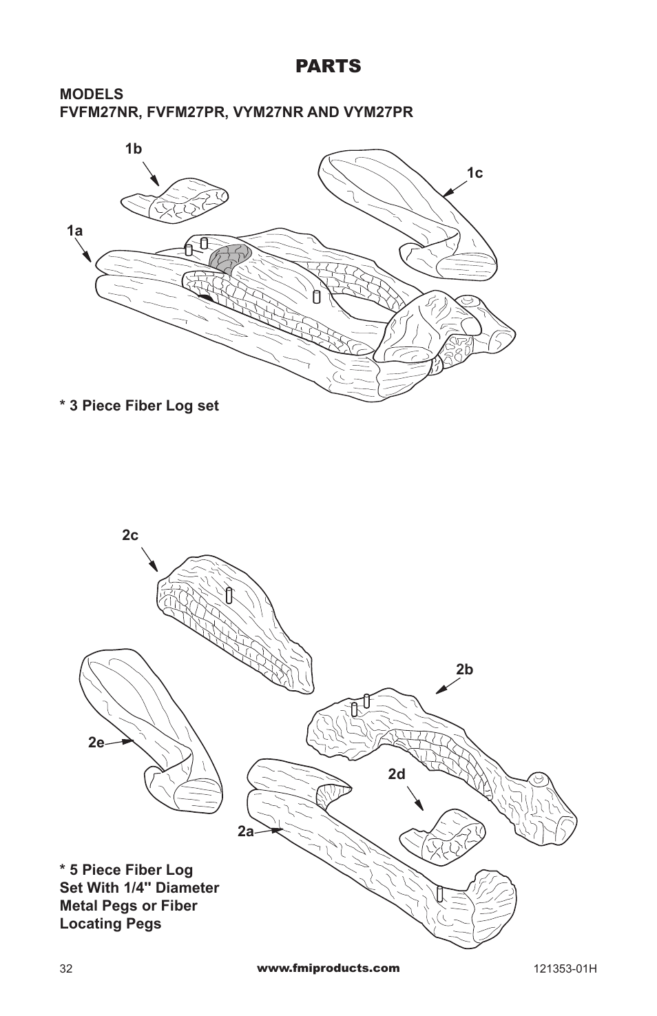 Parts | FMI FLAME-MAX FVFM27NR User Manual | Page 32 / 36