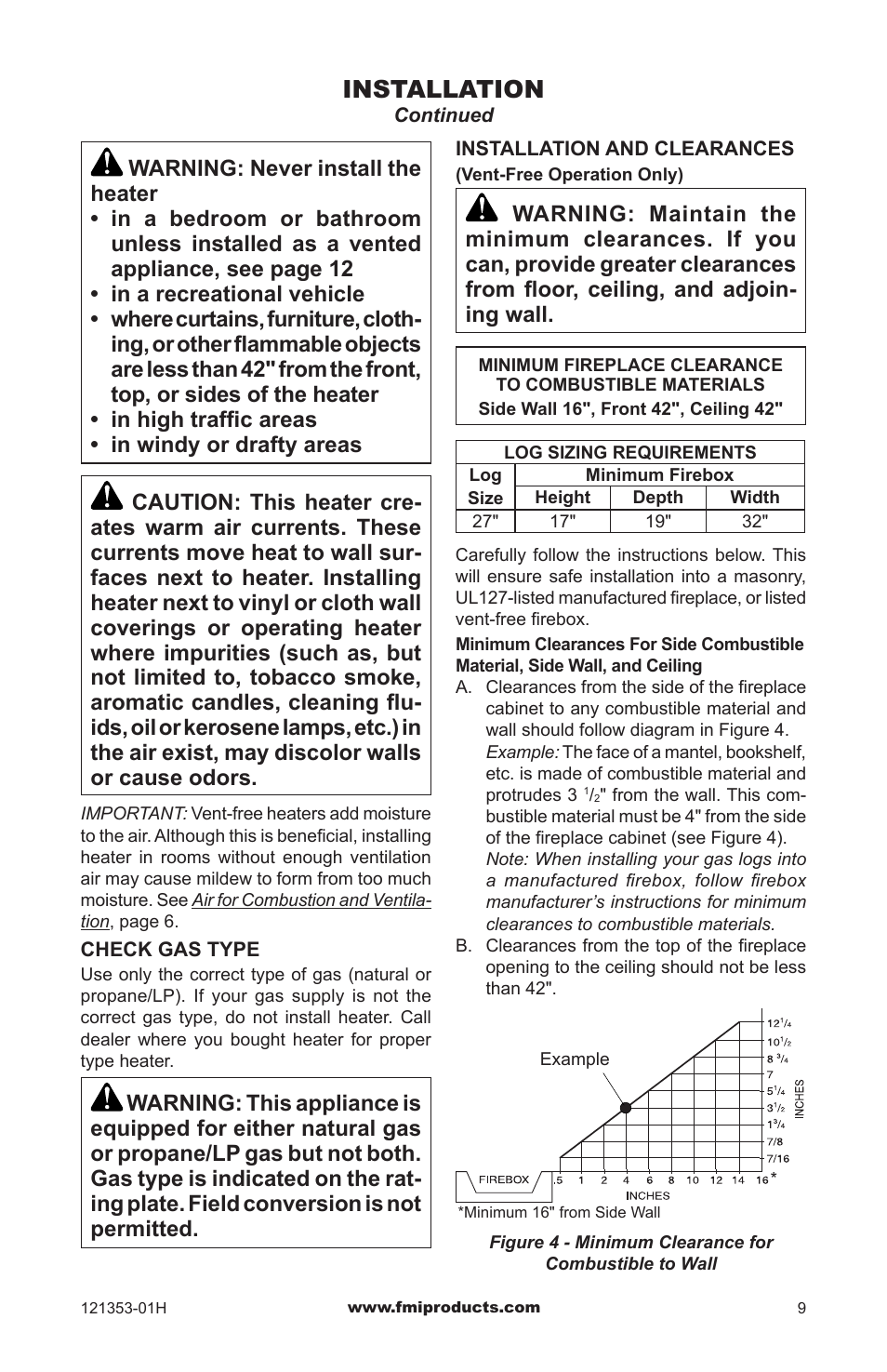 Installation | FMI FLAME-MAX FVFM27NR User Manual | Page 9 / 36