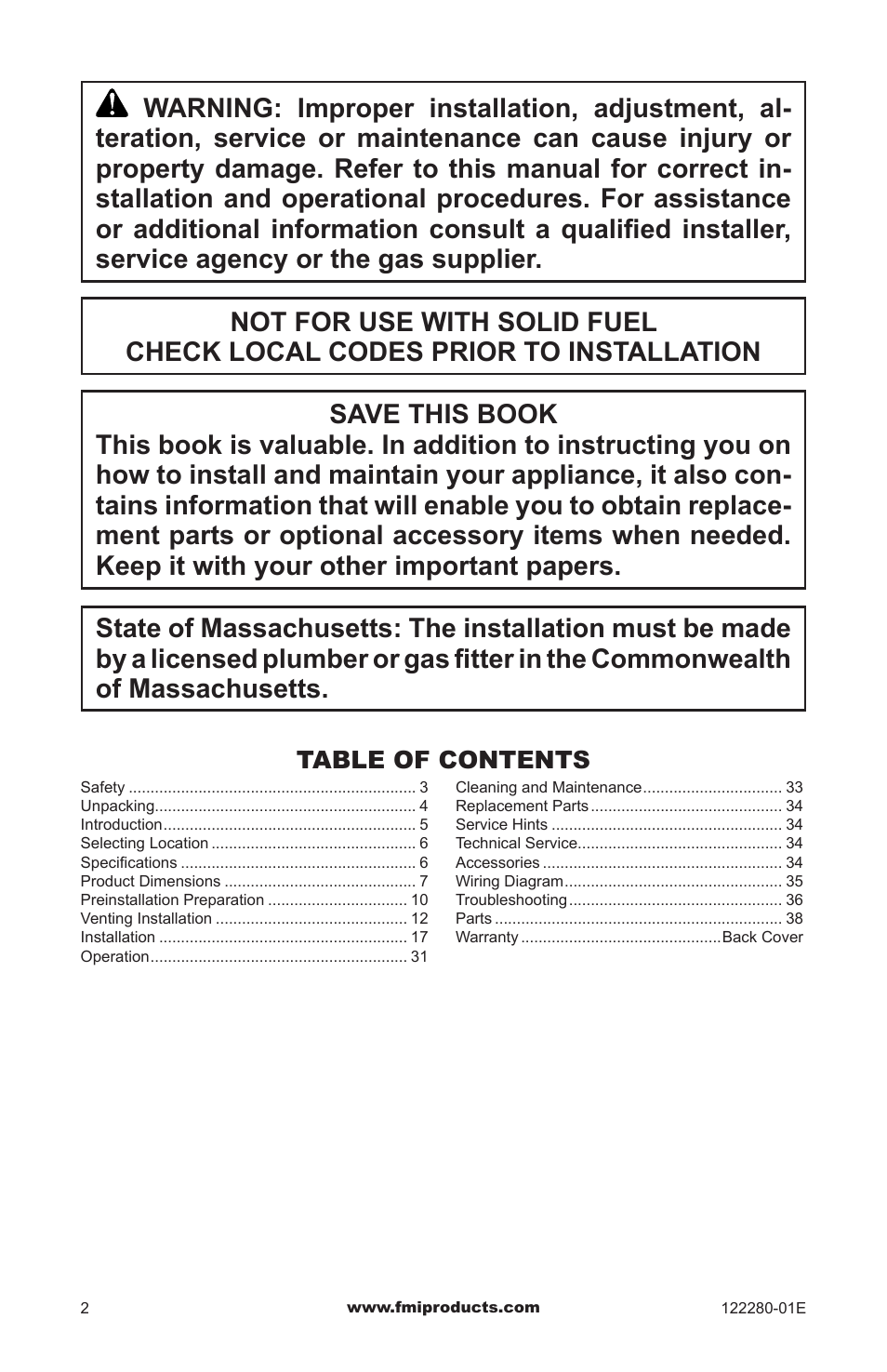 FMI BVC-50Y User Manual | Page 2 / 44