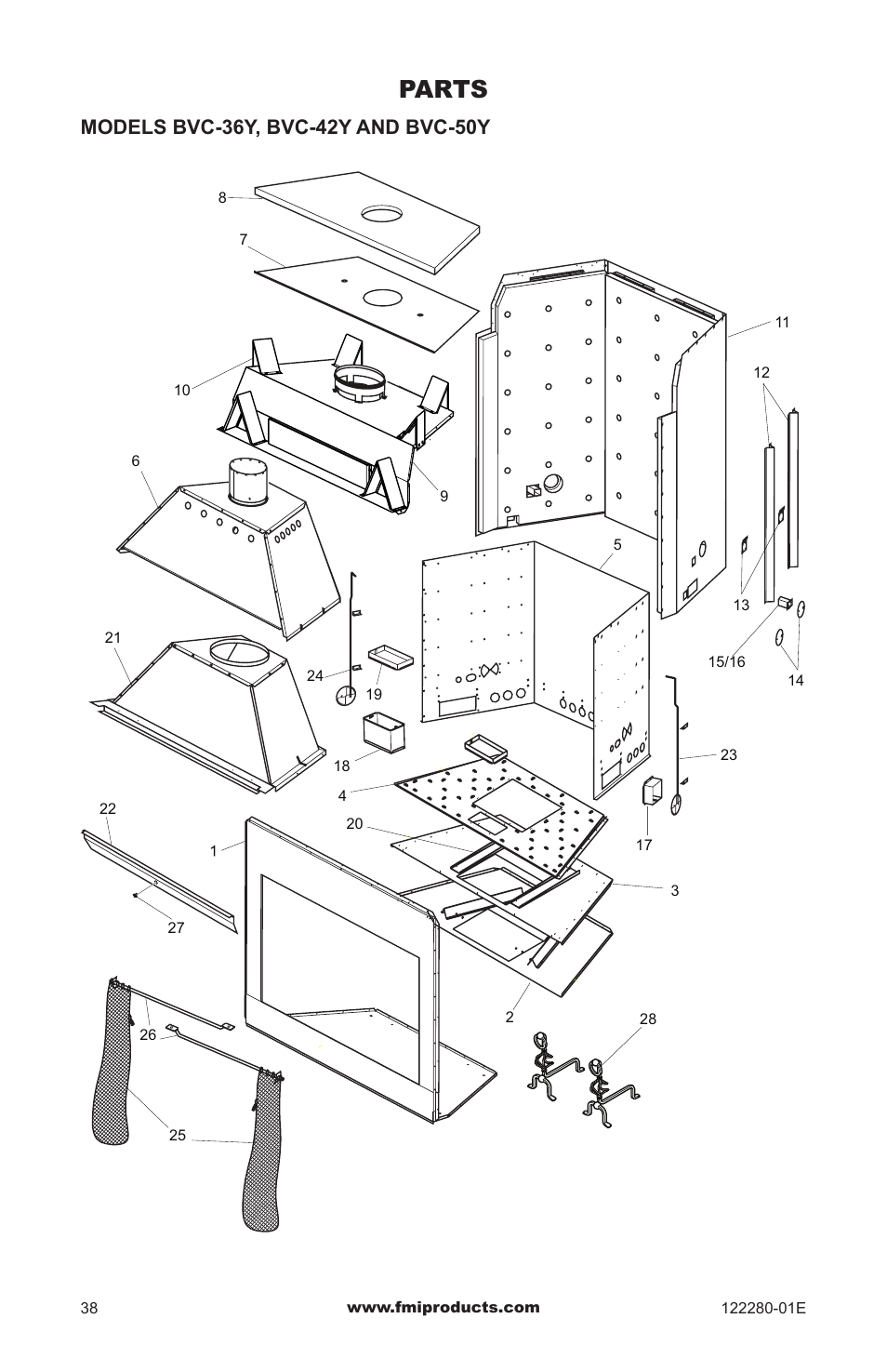 Parts | FMI BVC-50Y User Manual | Page 38 / 44